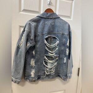 Toast Distressed Jeans Denim Jacket Cotton Womens Size M